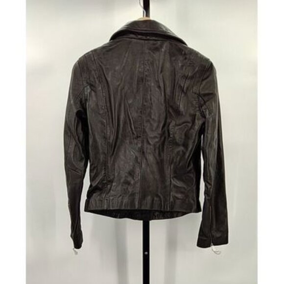 NWT Quince Women’s Washed Leather Biker Jacket – Black – Size Small - Picture 3 of 16